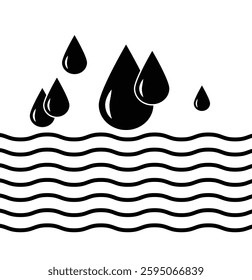 Water drops icons. Water drop shape. Blue and black water drops. black abstract drop icons and falling droplets silhouettes. rain splash, rain drop, water drop. Graphic drip and oil splash. EPS 10. 