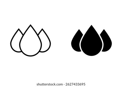 Water drops icons. Water drop shape. Vector illustration