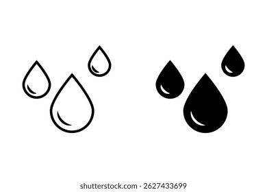 Gotas de agua iconos. Forma de gota de agua. Ilustración vectorial