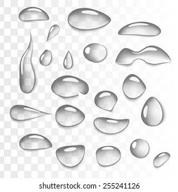 Water drops  icons set isolated on  white background. 