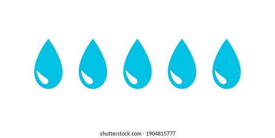 Water drops icons. Wetness or moisture scale symbol. Vector illustration.