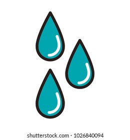 Water drops isolated