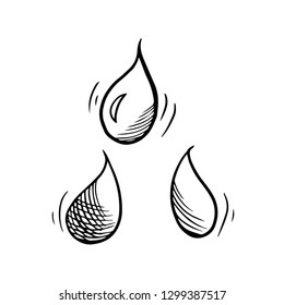 Water drops isolated icon vector illustration graphic design. Sketch for doodle