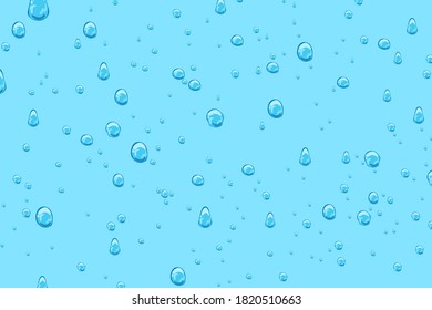 El agua cae aislada en un fondo azul