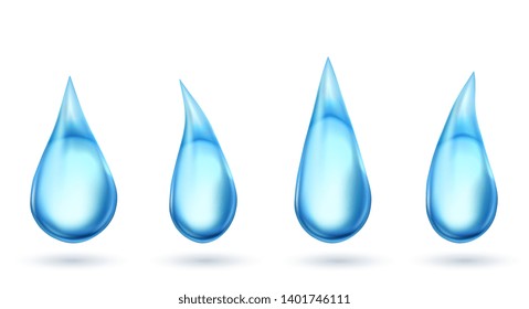 Water drops isolated on white background