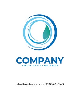 water drops and leaves logo