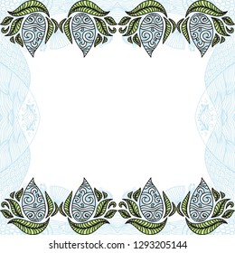 Water drops and leaves. Vector illustration