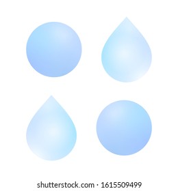 Water drops. light Blue water drops. Isolated water drop in vector. Water drop on white background.