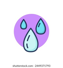 Water drops line icon. Raindrops, dripping, falling outline sign. Fresh water for drink, aqua, weather concept. Vector illustration, symbol element for web design and apps
