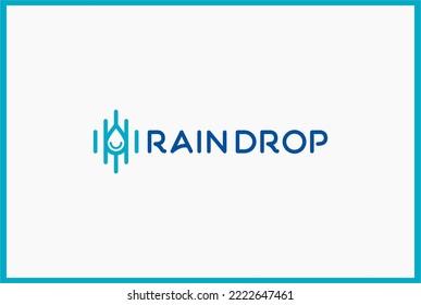 Water drops with lines logo design