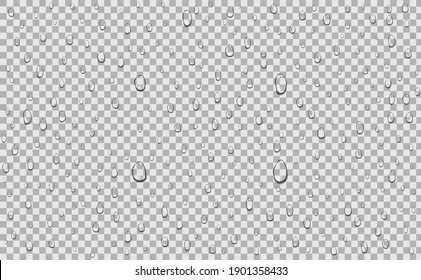Water drops liquid on transparent background