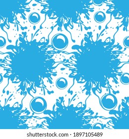 Drogas De Agua. Esplash Líquido. Enciende el patrón sin inconvenientes. Imagen vectorial. Establecer