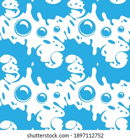 Drogas De Agua. El Esplash Líquido Enciende El Patrón Sin Mareos. Imagen vectorial.