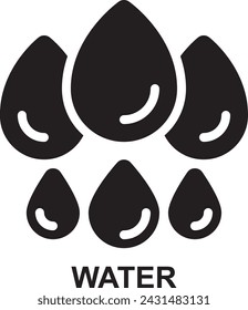 agua, gotas de agua, líquido, húmedo, agua, líquido expandido icono de glifo sólido para web móvil aplicación de impresión