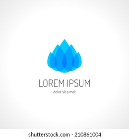 Water drops logo template