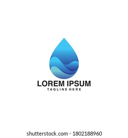 Water Drops Logo Vector Illustration Icon