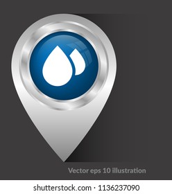 water drops and map pointer.vector illustration