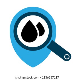 water drops and map pointer.vector illustration