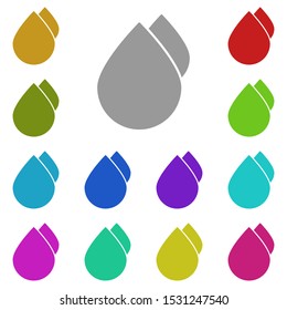 water drops multi color icon. Simple glyph, flat vector of universal icons for UI and UX, website or mobile application