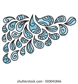 Water drops. Nature decorative element. Vector illustration.