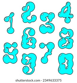 gotas de agua número de vector diseño fresco