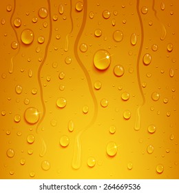 Water drops on the background of  beer