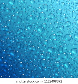 water drops on blue background