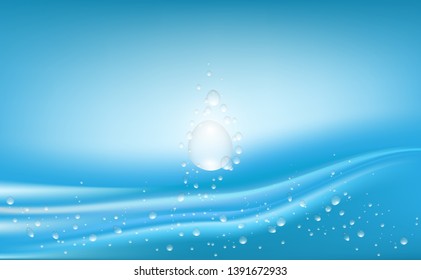 water drops on blue background, rain drop