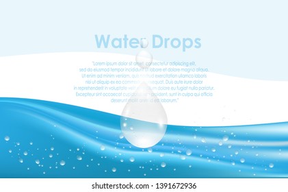 water drops on blue background, rain drop