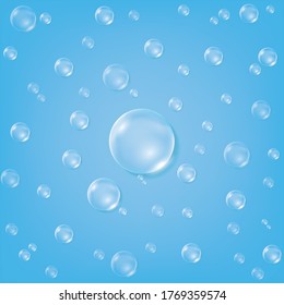 Water drops on blue background. Vector EPS10 illustration.