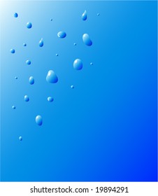 Water drops on blue background
