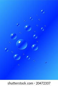Water drops on blue background
