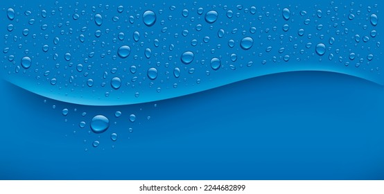 water drops on blue background