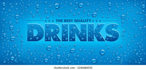 water drops on blue background 