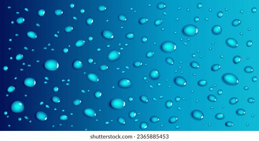 water drops on blue background realistic vector