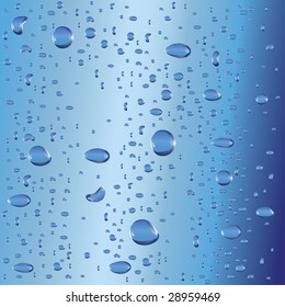 water drops on blue background