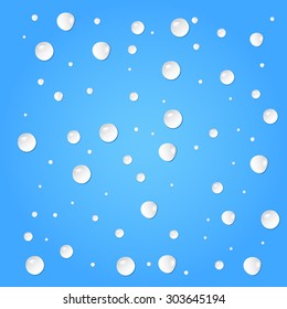 water drops on blue background