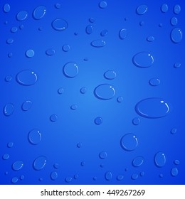 water drops on a blue background