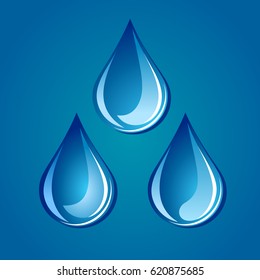 water drops on blue background vector image