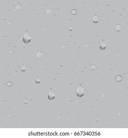 Water drops on a blue background. Clean drop condensation illustration.