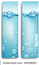 water drops on blue background with place for text 