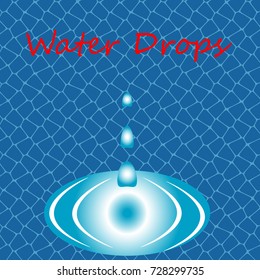 Water drops on blue background.