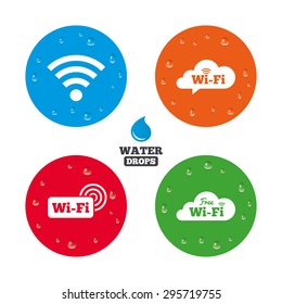 Water Drops On Button Free Wifi Stock Vector (Royalty Free) 295719755