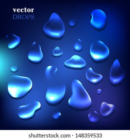 Water drops on dark background