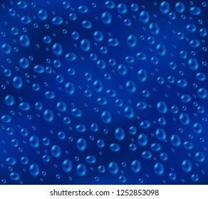 Water drops on a dark blue background