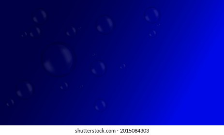 Water drops on a dark blue background. Isolated objects. A vector image.