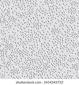 Water drops on a glass. Monochrome seamless pattern. Many small black dashes on a gray background. Abstract background with diagonal lines.  Minimalist print for your design.