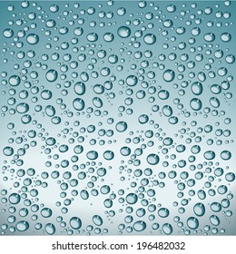 Water drops on glass. Vector illustration.