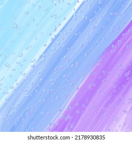 El agua cae sobre el vidrio. Ilustración vectorial.