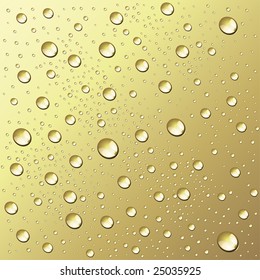 water drops on gold background